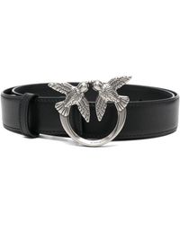Pinko - Accessoires ,Zwart ,Leer Love Birds Riem - Lyst