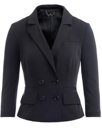 Elisabetta Franchi Short Double-breasted Jacket - Zwart