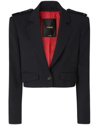 Pinko - Jassen ,Blauw ,Wol Manna Blazer - Lyst