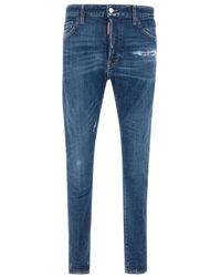 DSquared² - Jeans ,Blauw ,Denim Distressed Denim Jeans - Lyst