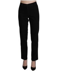 Bencivenga - Schwarze hose mit hoher taille und geradem bein - Lyst