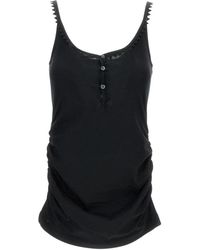 Jacquemus - Zwangerschapskleding ,Zwart ,Leer Ruched Slim Zwangerschapstop - Lyst