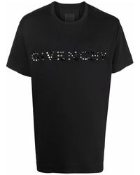 Givenchy - Schwarzes baumwoll-t-shirt mit logo-detail - Lyst