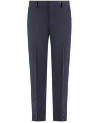 Prada - Broeken ,Blauw ,Wol Wollen Stretchbroek Met Zakken - Lyst