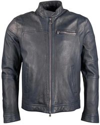 Peuterey - Jassen ,Blauw ,Leer Saguaro Jacket - Lyst