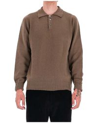 Drumohr - Truien & Vesten ,Bruin ,Wol Bruine Wol Polo Sweater - Lyst