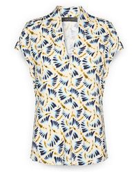 Elena Miro - Overhemden ,Veelkleurig ,T-Shirt Met Print En V-Hals - Lyst