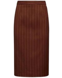 Silvian Heach - Rokken ,Bruin ,Polyester Rok Met Dunne Strepen - Lyst