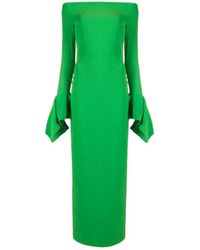 Solace London - Vestido verde cady con detalles de dart - Lyst