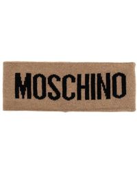 Moschino - Accessoires ,Bruin ,Wol Hoofdband Met Logo - Lyst