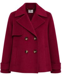 Fracomina - Jassen ,Rood ,Polyester Korte Caban Jas - Lyst