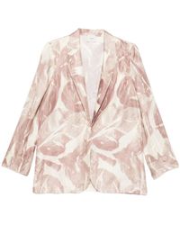 Alysi - Jassen ,Roze ,Leer Geprinte Single-Breasted Jas - Lyst