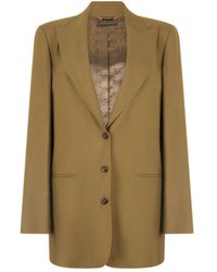 Alberta Ferretti - Jassen ,Bruin ,Linnen Elegante Blazer Voor Een Alledaagse Stijl - Lyst