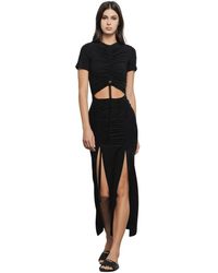 Gaelle Paris - Langes Kleid Mit Frontöffnung - Lyst