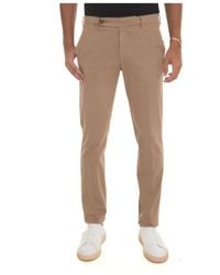 Berwich - Broeken ,Katoen Slim Fit Chino Met Tailoring Split - Lyst