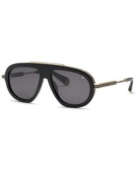 Philipp Plein - Sonnenbrille glänzend schwarz rauchgrau - Lyst