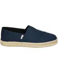 TOMS - Schoenen ,Blauw ,Linnen Blauwe Instappers Met Touwontwerp - Lyst