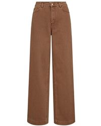 Numph - Jeans ,Bruin ,Katoen Nuhamilton Hr Wide Jeans - Lyst