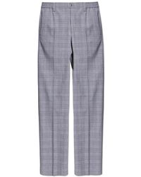 Versace - Broeken ,Grijs ,Wol Wollen Pantalon Met Ruitpatroon - Lyst