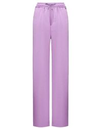 Herno - Broeken ,Paars ,Polyester High-Waist Palazzo Broek - Lyst