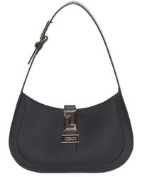 Versace - Stilvolle taschen für den alltag,schwarze schultertasche aus kalbsleder - Lyst
