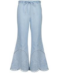 Zimmermann - Daylight Cropped Katoenen Flared Broek - Lyst
