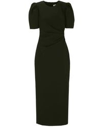 Carolina Herrera - Kleedjes ,Groen ,Leer Jurk Met Pofmouwen - Lyst