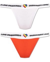 DSquared² - Logo-Waistband Thong (Pack Of Two) - Lyst