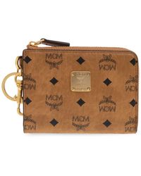 MCM - Accessoires ,Bruin ,Katoen Logo Portemonnee - Lyst