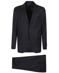 Lardini - Kostuums ,Blauw ,Wol Single-Breasted Iconisch Pak - Lyst