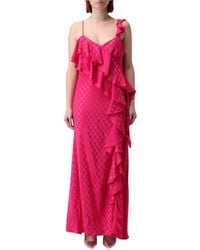 MSGM - Kleedjes ,Roze ,Fuchsia Gerimpelde Maxi Jurk - Lyst