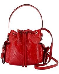 Acne Studios - Rote Gesteppte Leder Umhängetasche - Lyst