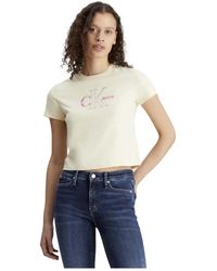 Calvin Klein - Monologo baby t-shirt vanilla - Lyst