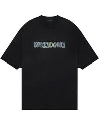 we11done - Schwarzes logo-print t-shirt - Lyst