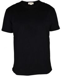 Alexander McQueen - Schwarzes baumwoll-t-shirt mit logo inschrift - Lyst
