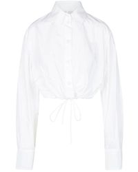 Ottod'Ame - Crop Popeline Hemd Mit Klassischem Kragen - Lyst