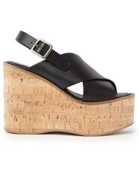 Paloma Barceló - Schwarze Ledersandalen Begonia Stil - Lyst