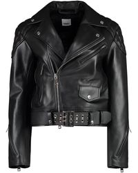 Burberry - Stijlvolle Leren Jas Met Ritssluiting - Lyst