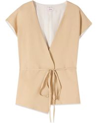 Oltre - Jassen ,Polyester Unstructured Wrap Jacket - Lyst