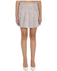 Self-Portrait - Tweed Met Kettingdetail Minirok - Lyst