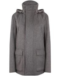 Herno - Jassen ,Grijs ,Kasjmier Jas Met Capuchon - Lyst
