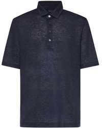 ZEGNA - Tops ,Blauw ,Linnen Oasi Polo Shirt - Lyst
