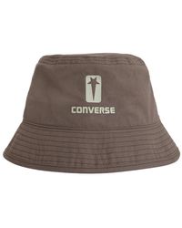 Rick Owens - Cappello bucket in tela di cotone con stampa logo - Lyst