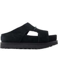 UGG - Schoenen ,Zwart ,Leer Goldenstar Hi Cutout Slide - Lyst