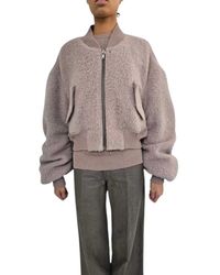 Rick Owens - Jassen ,Roze ,Wol Secchia Cropped Flight Bomber - Lyst
