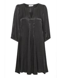 Karen By Simonsen - Kleedjes ,Zwart ,Meteoriet Print Jurk Met 3/4 Mouwen - Lyst