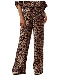 Alix The Label - Leopard Twill Hose Stilvolle Damen Hose - Lyst