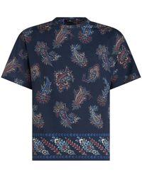 Etro - Tops ,Veelkleurig ,Katoen Paisley Print T-Shirt - Lyst