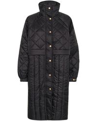 Inwear - Gepolsterter Schwarzer Mantel Mit Stehkragen - Lyst