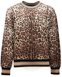 Dolce & Gabbana - Leopardenmuster Sweatshirt Made - Lyst